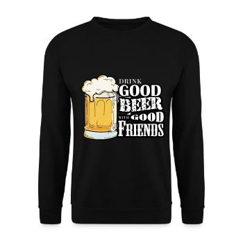 bière - Sweat-shirt Unisexe - noir - Devant - Alina (178cm) & Michal (187cm)