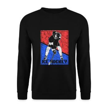 Idée Cadeau Équipe Puck Hockey - Sweat-shirt Unisexe - noir - Devant - Alina (178cm) & Michal (187cm)
