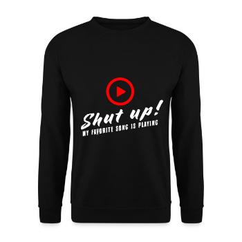 Musik Musiker Kopfhörer Geschenkidee - Unisex Pullover - Schwarz - Vorne - Alina (178cm) & Michal (187cm)