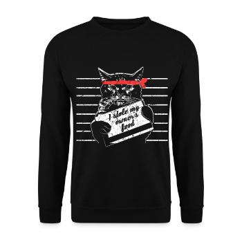 Chat cadeau animal - Sweat-shirt Unisexe - noir - Devant - Alina (178cm) & Michal (187cm)