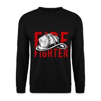 firefighter - Unisex Sweatshirt - black - Front - Alina (178cm) & Michal (187cm)