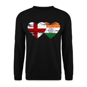England India flag used - Unisex Sweatshirt - black - Front - Alina (178cm) & Michal (187cm)