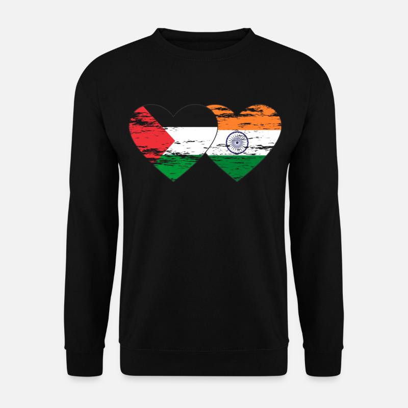 Palestine Inde Drapeau Coeur Utilisé - Sweat-shirt Unisexe - noir