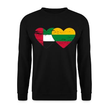 Émirats arabes unis Lituanie Drapeau Coeur - Sweat-shirt Unisexe - noir - Devant - Alina (178cm) & Michal (187cm)