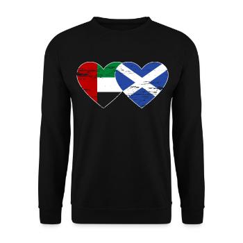 United Arab Emirates Scotland Flag - Unisex Sweatshirt - black - Front - Alina (178cm) & Michal (187cm)