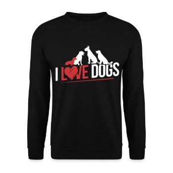 I Love Dog - Unisex Sweatshirt - black - Front - Alina (178cm) & Michal (187cm)