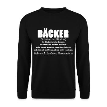Bäcker - Bäcker Definition - Unisex Pullover - Schwarz - Vorne - Alina (178cm) & Michal (187cm)