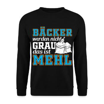 Bäcker Backen Mehl Teig - Unisex Pullover - Schwarz - Vorne - Alina (178cm) & Michal (187cm)