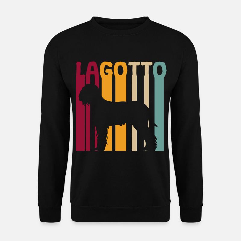 Lagotto Romagnolo Vintage Retro Style Silhouette - Unisex Pullover - Schwarz