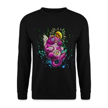Saint cat - Unisex Sweatshirt - black - Front - Alina (178cm) & Michal (187cm)