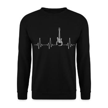 Basse guitare battement de coeur bassist cadeau - Sweat-shirt Unisexe - noir - Devant - Alina (178cm) & Michal (187cm)