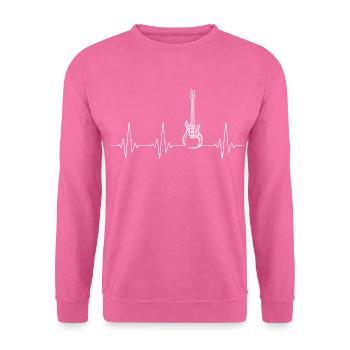 Bass Gitarre Herzschlag Bassist Geschenk - Unisex Pullover - Pink - Vorne