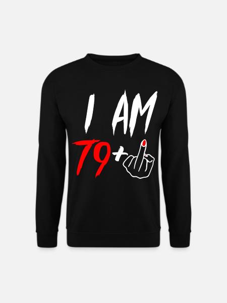 80th birthday middle finger - Unisex Sweatshirt - black