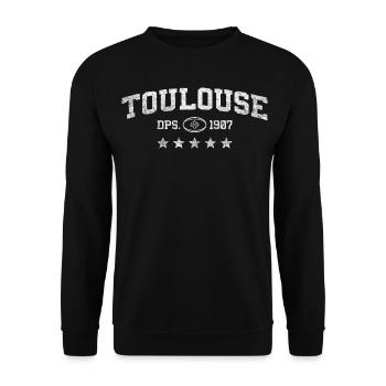 Toulouse 31, 5 stars Vintage, Croix Occitane. - Unisex Sweatshirt - black - Front - Alina (178cm) & Michal (187cm)
