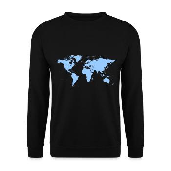 World Map 02 - Unisex Pullover - Schwarz - Vorne - Alina (178cm) & Michal (187cm)