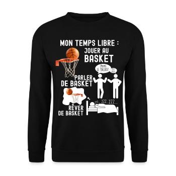 Basketball temps libre Cadeau Homme Basket - Sweat-shirt Unisexe - noir - Devant - Alina (178cm) & Michal (187cm)