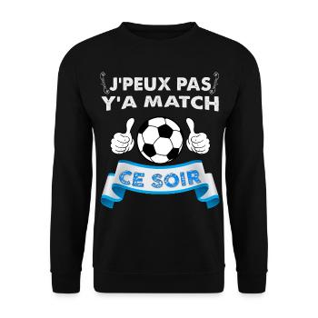 Match De Foot Ce Soir Cadeau Football - Sweat-shirt Unisexe - noir - Devant - Alina (178cm) & Michal (187cm)
