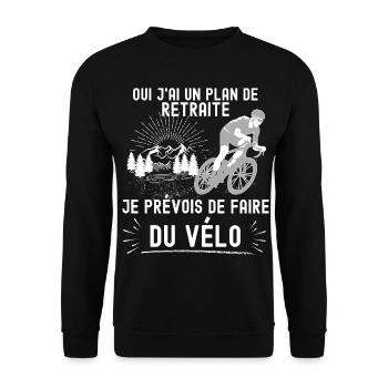 Retraite et vélo Que Demande Le Peuple - Sweat-shirt Unisexe - noir - Devant - Alina (178cm) & Michal (187cm)