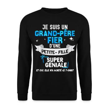 Grand-père Citation Drôle Ppay Et Petite Fille - Sweat-shirt Unisexe - noir - Devant - Alina (178cm) & Michal (187cm)