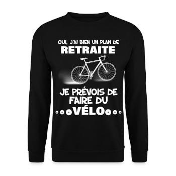 Je Prévois de Faire Du Vélo Cadeau Retraite Homme - Sweat-shirt Unisexe - noir - Devant - Alina (178cm) & Michal (187cm)