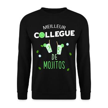 Collègue Et Mojito Apéro Apres Le Boulot - Sweat-shirt Unisexe - noir - Devant - Alina (178cm) & Michal (187cm)