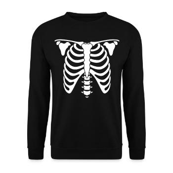 Halloween Skeleton - Unisex Sweatshirt - black - Front - Alina (178cm) & Michal (187cm)