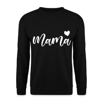 Mama Kalligrafie mit Herz Mutter - Unisex Pullover - Schwarz - Vorne - Alina (178cm) & Michal (187cm)