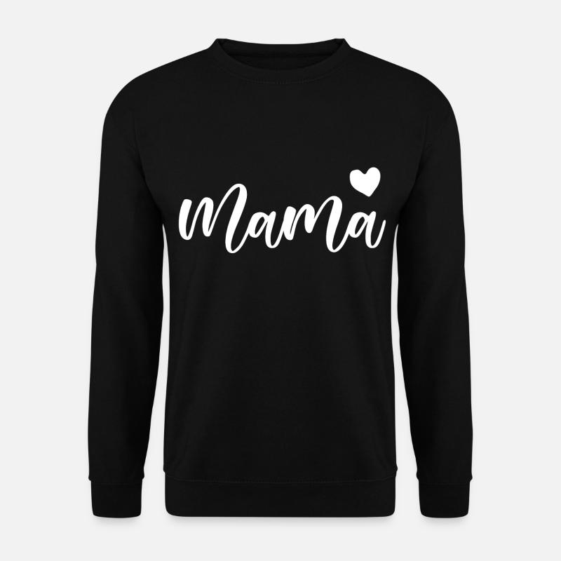 Mama Kalligrafie mit Herz Mutter - Unisex Pullover - Schwarz