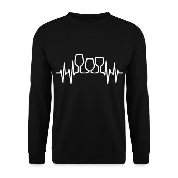 Wein Herzschlag Weinliebhaber - Unisex Pullover - Schwarz - Vorne - Alina (178cm) & Michal (187cm)