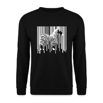 ZEBRA Barcode Drippy Graffiti Street Art - Sweat-shirt Unisexe - noir - Devant - Alina (178cm) & Michal (187cm)