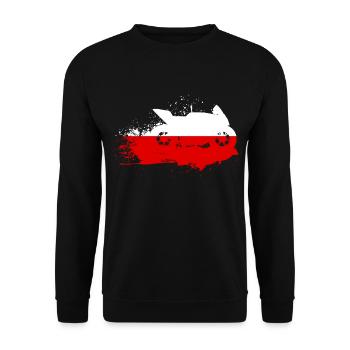 Moto Sport motor polonais Drapeau - Sweat-shirt Unisexe - noir - Devant - Alina (178cm) & Michal (187cm)