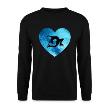 Eiskunstlauf Herz Eis Tänzerin - Unisex Pullover - Schwarz - Vorne - Alina (178cm) & Michal (187cm)