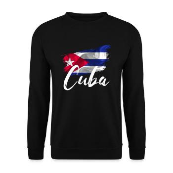 Cuba Cuban Flag - Unisex Sweatshirt - black - Front - Alina (178cm) & Michal (187cm)