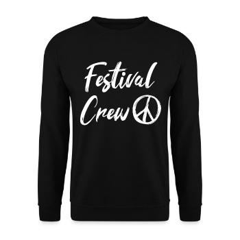 Festival Crew Party Musik Festival - Unisex Pullover - Schwarz - Vorne - Alina (178cm) & Michal (187cm)