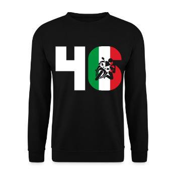 Moto Number 46 Italy Motorcycle Motorsport - Unisex Sweatshirt - black - Front - Alina (178cm) & Michal (187cm)