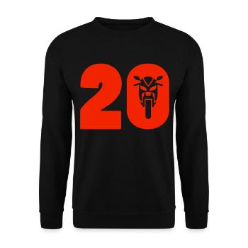 Motorcycle car number 20 - Unisex Sweatshirt - black - Front - Alina (178cm) & Michal (187cm)