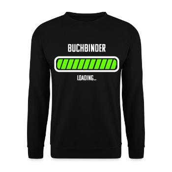 Buchbinder Beruf Loading Ladebalken - Unisex Pullover - Schwarz - Vorne - Alina (178cm) & Michal (187cm)