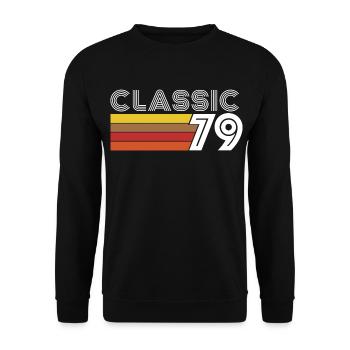 Classic 79 Anniversaire Vintage 1979 Homme Femme - Sweat-shirt Unisexe - noir - Devant - Alina (178cm) & Michal (187cm)