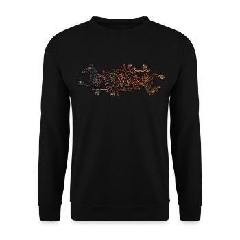 Viking Wolves - Unisex Sweatshirt - black - Front - Alina (178cm) & Michal (187cm)