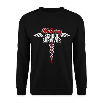 Nursing School Survivor - Unisex Sweatshirt - black - Front - Alina (178cm) & Michal (187cm)