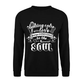 Baking With Love - Unisex Sweatshirt - black - Front - Alina (178cm) & Michal (187cm)