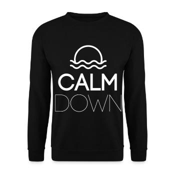 Relaxation and relaxation. Just Calm Down - Unisex Sweatshirt - black - Front - Alina (178cm) & Michal (187cm)