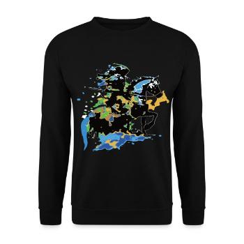 Rider Horse colorful - Unisex Sweatshirt - black - Front - Alina (178cm) & Michal (187cm)