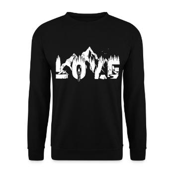 Love Hiking - Unisex Sweatshirt - black - Front - Alina (178cm) & Michal (187cm)