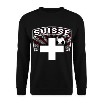 soccer suisse 01 fussball t shirt schweiz - Unisex Pullover - Schwarz - Vorne - Alina (178cm) & Michal (187cm)