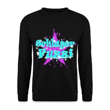 Schlager Schlagerfuzzi bei Schlagerparty mit Herz - Unisex Pullover - Schwarz - Vorne - Alina (178cm) & Michal (187cm)