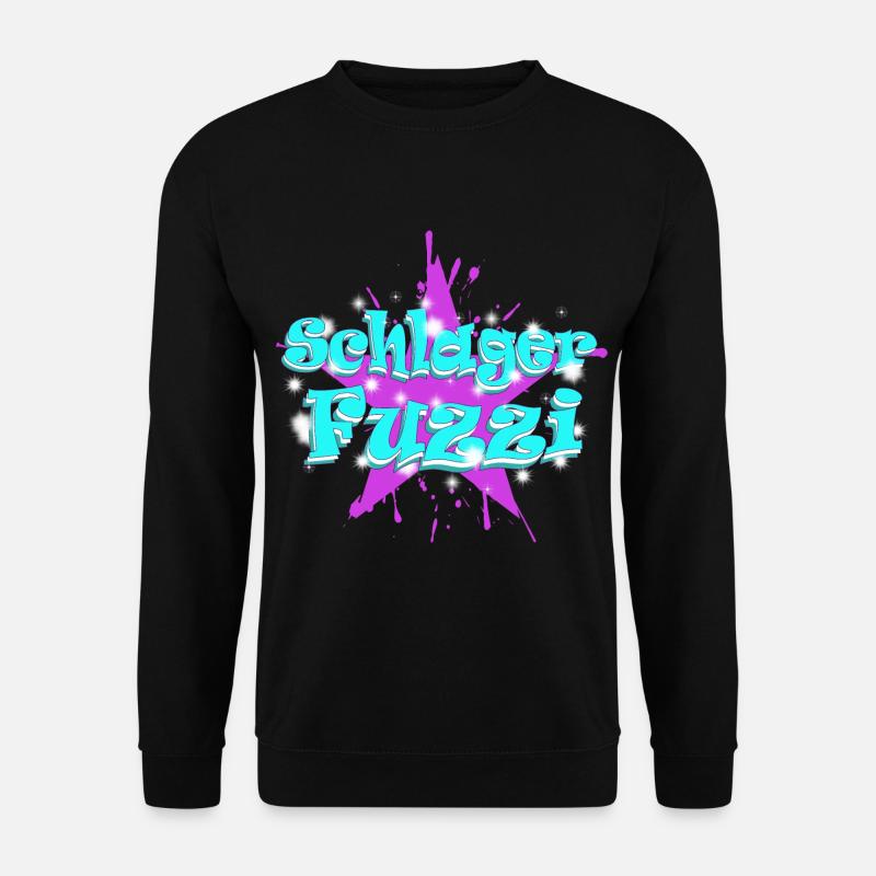 Schlager Schlagerfuzzi bei Schlagerparty mit Herz - Unisex Pullover - Schwarz