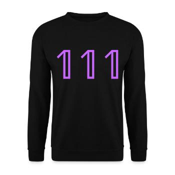 Angel Numbers -/-111-/- - Unisex Sweatshirt - black - Front - Alina (178cm) & Michal (187cm)