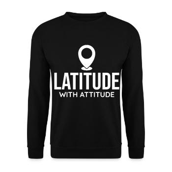 Latitude Attitude Pin Location Analyste SIG - Sweat-shirt Unisexe - noir - Devant - Alina (178cm) & Michal (187cm)