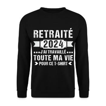 Retraité 2024 humour retraite cadeau pour retraité - Sweat-shirt Unisexe - noir - Devant - Alina (178cm) & Michal (187cm)